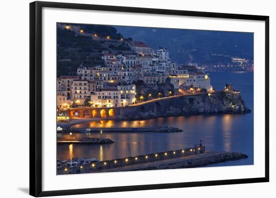 Amalfi Night Scenic,Campania, Italy-George Oze-Framed Photographic Print