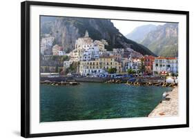 Amalfi Town Coastal View, Campania, Italy-George Oze-Framed Photographic Print