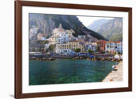 Amalfi Town Coastal View, Campania, Italy-George Oze-Framed Photographic Print