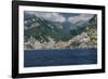 Amalfi Town, sea view with buildings and cliffs along the coastline in Costiera Amalfitana, Italy-bestravelvideo-Framed Photographic Print