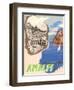 Amalfi, Travel Poster-null-Framed Art Print