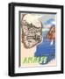 Amalfi, Travel Poster-null-Framed Art Print