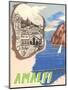 Amalfi, Travel Poster-null-Mounted Art Print