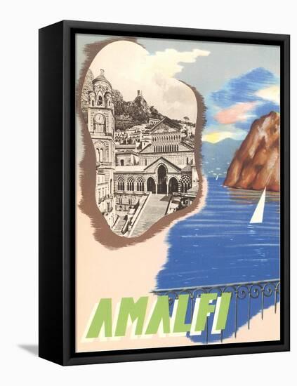 Amalfi, Travel Poster-null-Framed Stretched Canvas