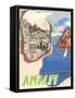 Amalfi, Travel Poster-null-Framed Stretched Canvas