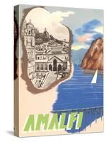 Amalfi, Travel Poster-null-Stretched Canvas
