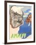 Amalfi, Travel Poster-null-Framed Art Print