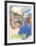 Amalfi, Travel Poster-null-Framed Art Print