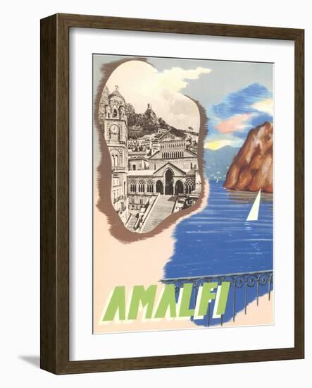 Amalfi, Travel Poster-null-Framed Art Print