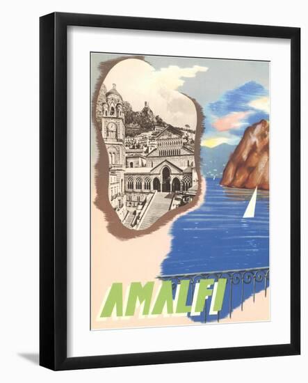 Amalfi, Travel Poster-null-Framed Art Print