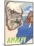 Amalfi, Travel Poster-null-Mounted Art Print