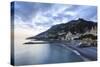 Amalfi Waterfront at Dusk, Costiera Amalfitana (Amalfi Coast), Campania, Italy-Eleanor Scriven-Stretched Canvas