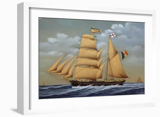 Amalia, Brig Schooner, Italy, 19th Century-null-Framed Giclee Print