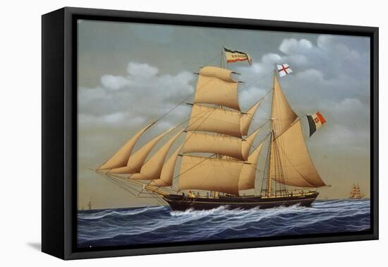 Amalia, Brig Schooner, Italy, 19th Century-null-Framed Stretched Canvas