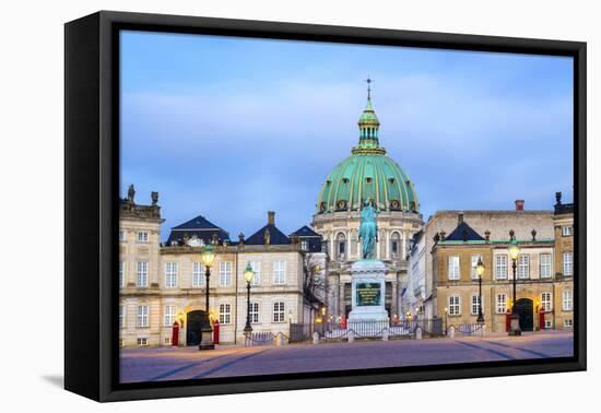 Amalienborg Palace at Dawn, Copenhagen, Denmark, Scandinavia, Europe-Chris Hepburn-Framed Stretched Canvas