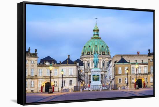 Amalienborg Palace at Dawn, Copenhagen, Denmark, Scandinavia, Europe-Chris Hepburn-Framed Stretched Canvas