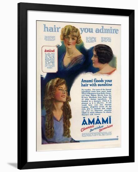 Amami Shampoos, Magazine Advertisement, UK, 1920-null-Framed Giclee Print