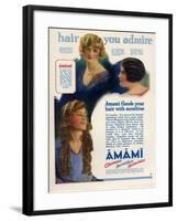 Amami Shampoos, Magazine Advertisement, UK, 1920-null-Framed Giclee Print