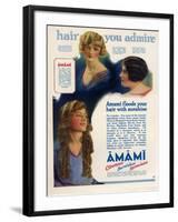 Amami Shampoos, Magazine Advertisement, UK, 1920-null-Framed Giclee Print