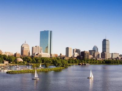 City Skyline and Charles River, Boston, Massachusetts, USA