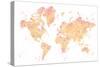 Amanda world map silhouette-Rosana Laiz Garcia-Stretched Canvas
