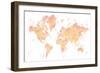 Amanda world map silhouette-Rosana Laiz Garcia-Framed Giclee Print