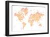 Amanda world map silhouette-Rosana Laiz Garcia-Framed Giclee Print