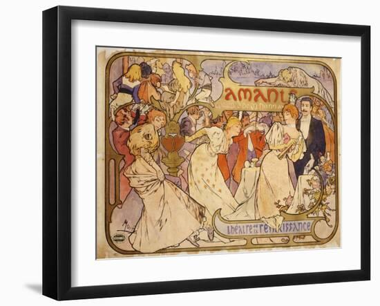 Amants, 1895-Alphonse Mucha-Framed Giclee Print