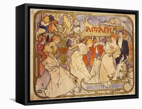 Amants, 1895-Alphonse Mucha-Framed Stretched Canvas