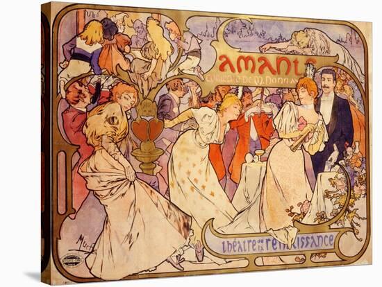 Amants, 1895-Alphonse Mucha-Stretched Canvas