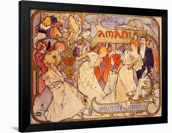 Amants, 1895-Alphonse Mucha-Framed Giclee Print