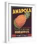 Amapola Pineapple Label - Corozal, PR-Lantern Press-Framed Art Print