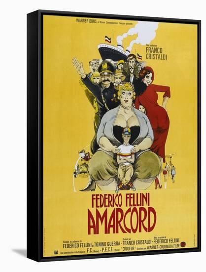Amarcord, French poster, 1973-null-Framed Stretched Canvas