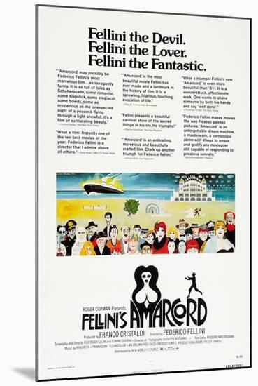 Amarcord, US poster, 1973-null-Mounted Art Print