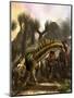 Amargasaurus Is Fending Off a Pack of Carnotaurus-Stocktrek Images-Mounted Art Print