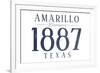 Amarillo, Texas - Established Date (Blue)-Lantern Press-Framed Art Print