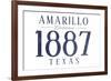 Amarillo, Texas - Established Date (Blue)-Lantern Press-Framed Art Print