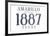 Amarillo, Texas - Established Date (Blue)-Lantern Press-Framed Art Print