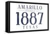 Amarillo, Texas - Established Date (Blue)-Lantern Press-Framed Stretched Canvas