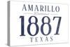 Amarillo, Texas - Established Date (Blue)-Lantern Press-Stretched Canvas