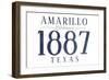 Amarillo, Texas - Established Date (Blue)-Lantern Press-Framed Art Print
