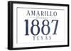 Amarillo, Texas - Established Date (Blue)-Lantern Press-Framed Art Print
