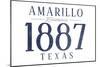 Amarillo, Texas - Established Date (Blue)-Lantern Press-Mounted Art Print