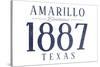 Amarillo, Texas - Established Date (Blue)-Lantern Press-Stretched Canvas