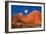 Amarillo, Texas - Palo Duro Canyon - Moon and Red Rock-Lantern Press-Framed Art Print