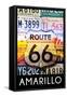 Amarillo Texas - Route 66 License Plates-Lantern Press-Framed Stretched Canvas