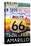 Amarillo Texas - Route 66 License Plates-Lantern Press-Stretched Canvas