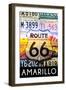 Amarillo Texas - Route 66 License Plates-Lantern Press-Framed Art Print