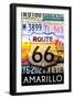 Amarillo Texas - Route 66 License Plates-Lantern Press-Framed Art Print