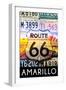 Amarillo Texas - Route 66 License Plates-Lantern Press-Framed Art Print